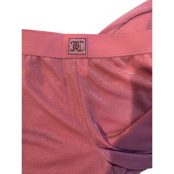 NWT Juicy Couture Pink Metallic Sparkle Lounge Pants Sz Medium Rare Hard to Find - Picture 3 of 6